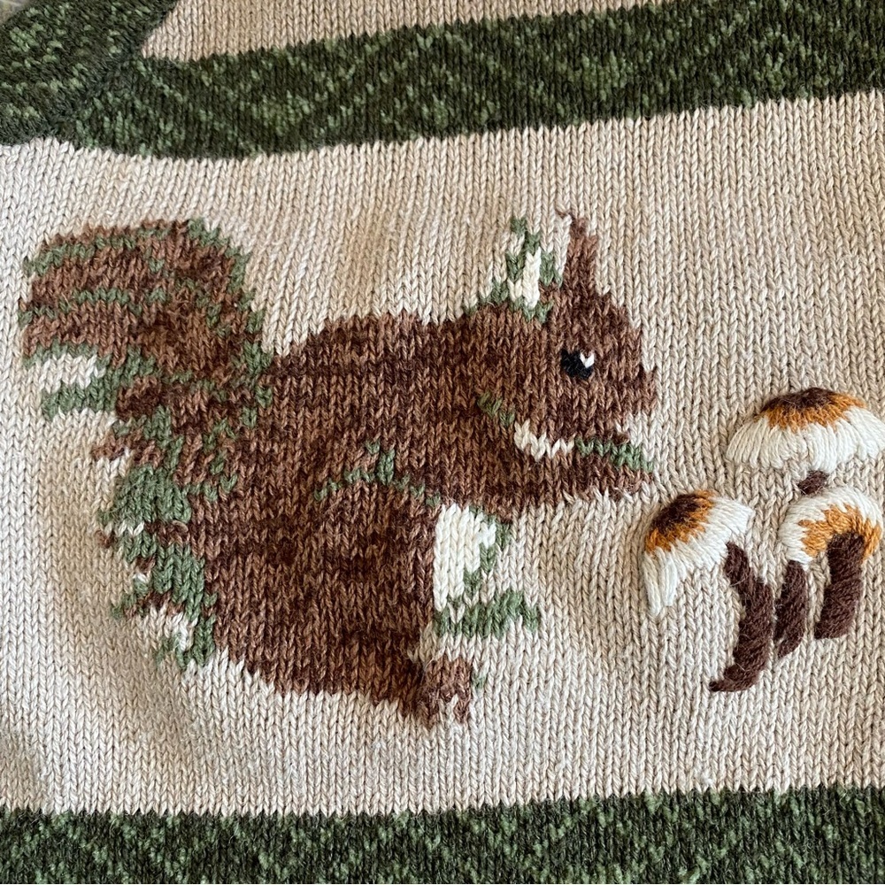 Northern Reflections Vintage Fall Acorn Owl Squirrel Button Front Sweater Vest - Picture 9 of 11
